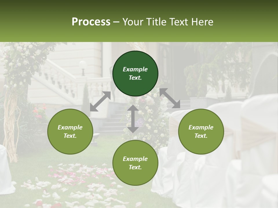 A Wedding Ceremony With White And Pink Flowers PowerPoint Template