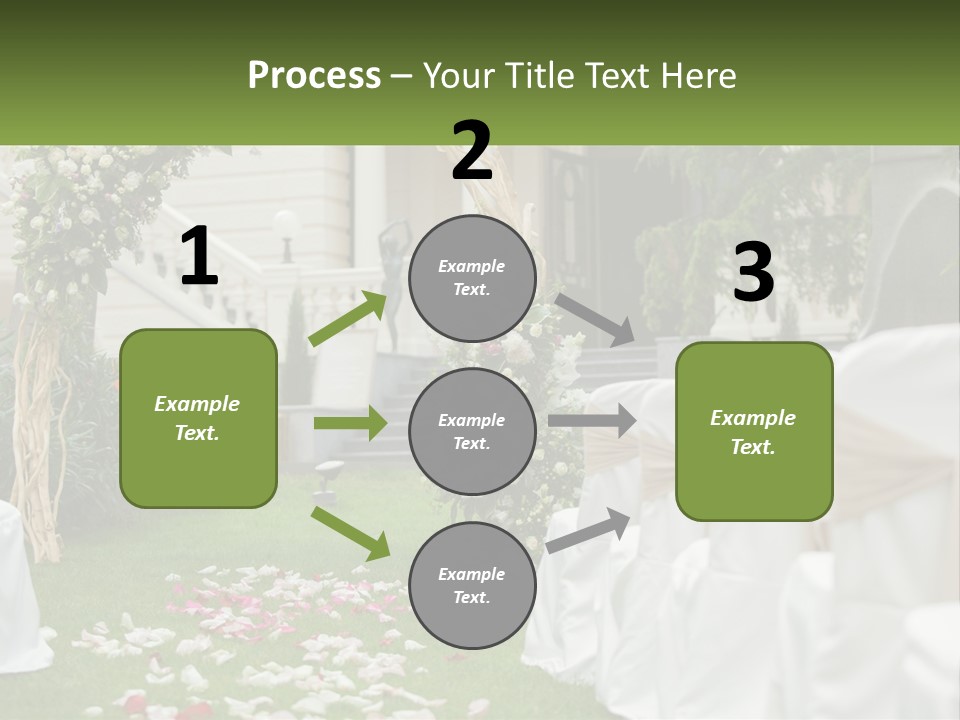 A Wedding Ceremony With White And Pink Flowers PowerPoint Template