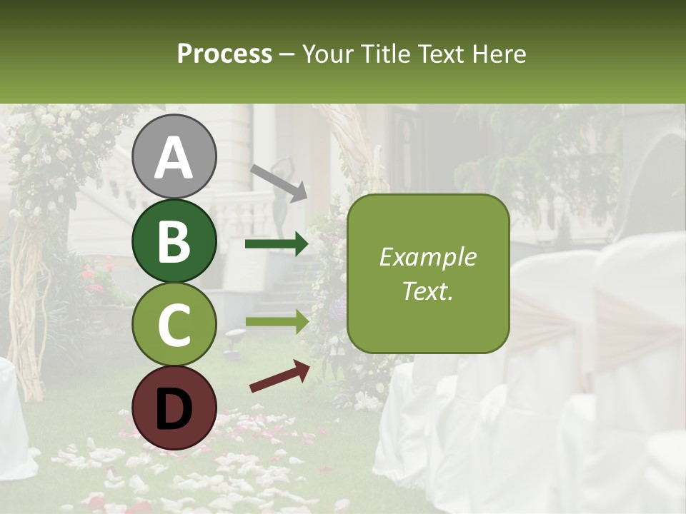 A Wedding Ceremony With White And Pink Flowers PowerPoint Template