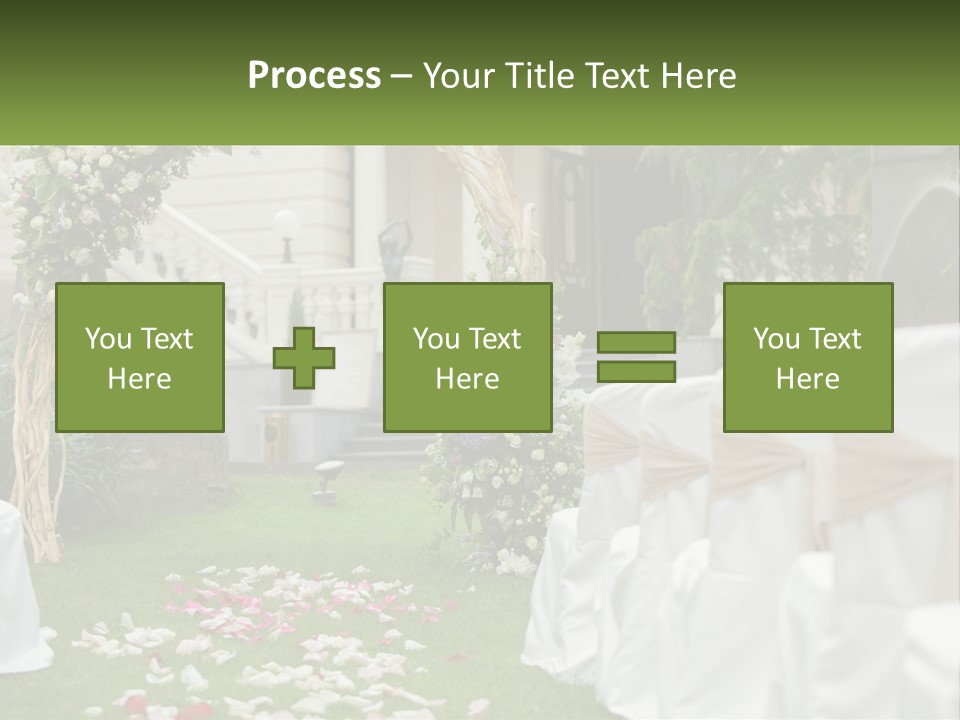 A Wedding Ceremony With White And Pink Flowers PowerPoint Template