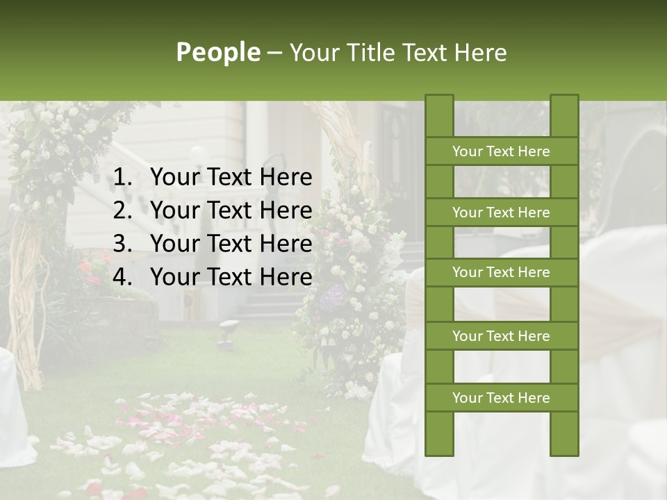 A Wedding Ceremony With White And Pink Flowers PowerPoint Template