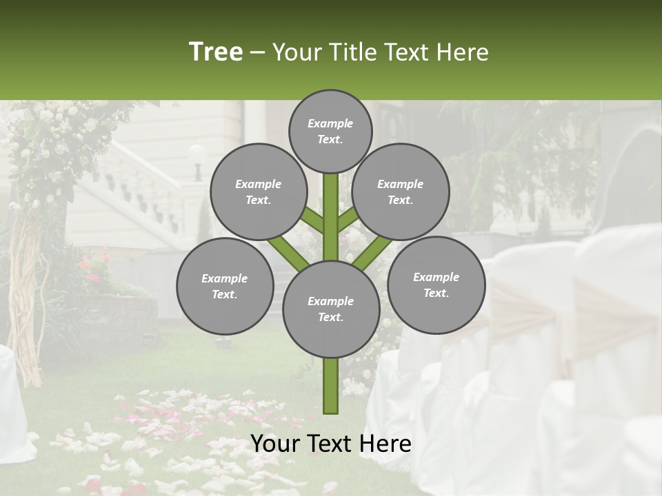 A Wedding Ceremony With White And Pink Flowers PowerPoint Template