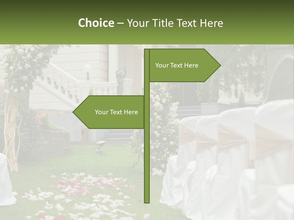 A Wedding Ceremony With White And Pink Flowers PowerPoint Template