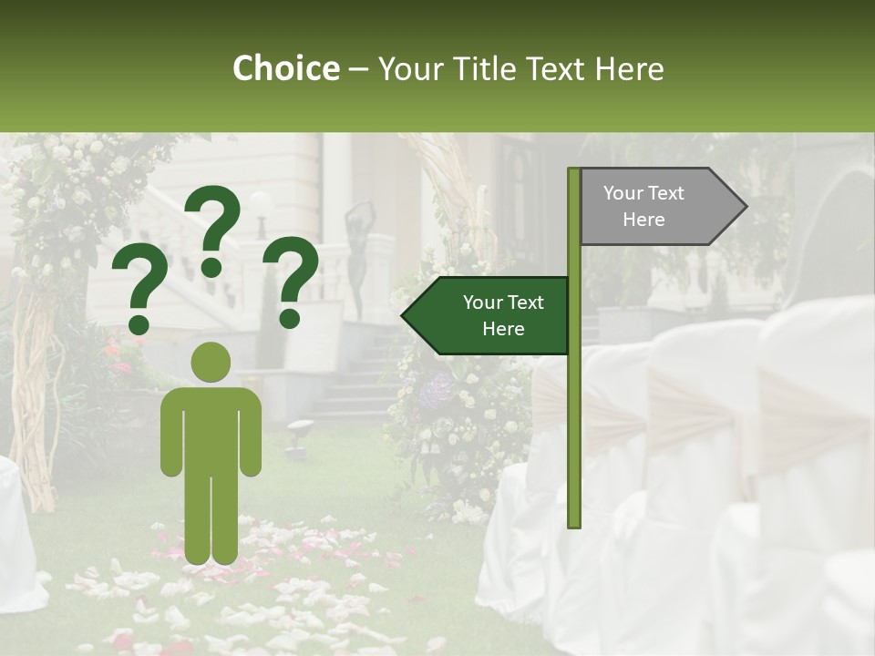 A Wedding Ceremony With White And Pink Flowers PowerPoint Template