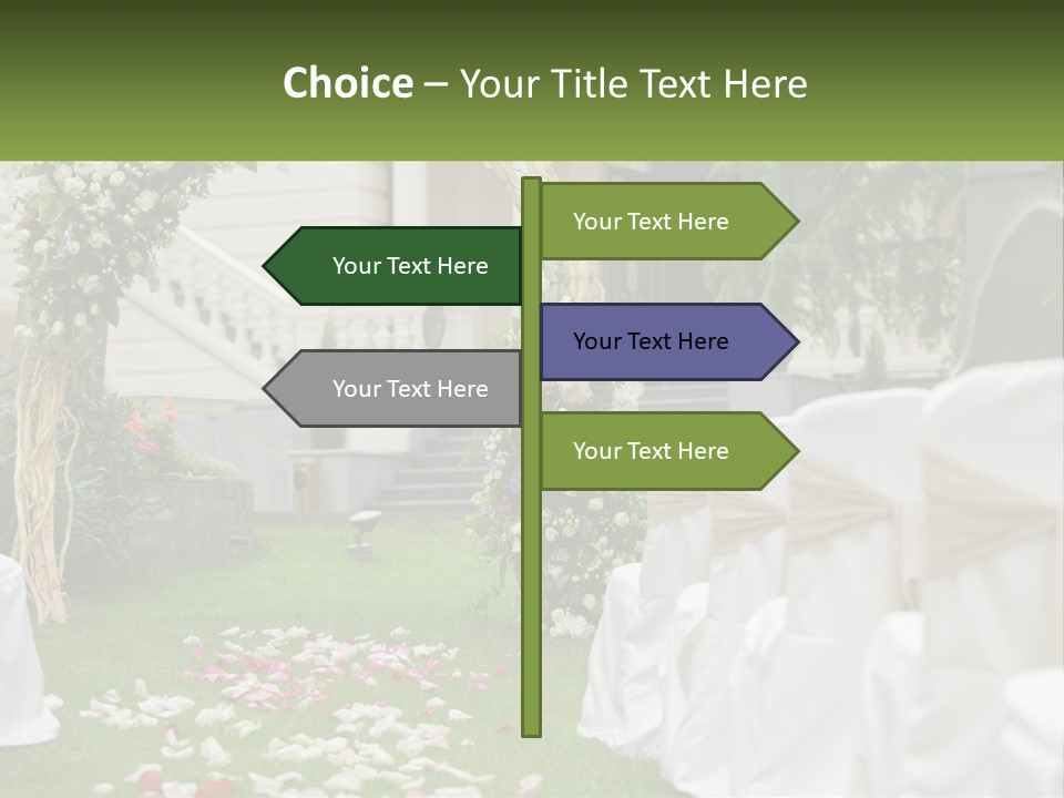 A Wedding Ceremony With White And Pink Flowers PowerPoint Template