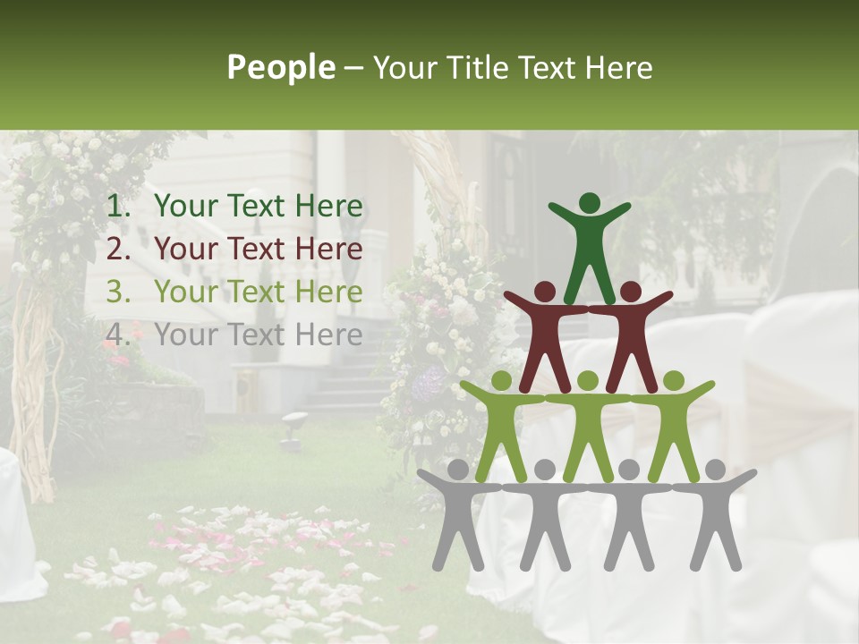 A Wedding Ceremony With White And Pink Flowers PowerPoint Template