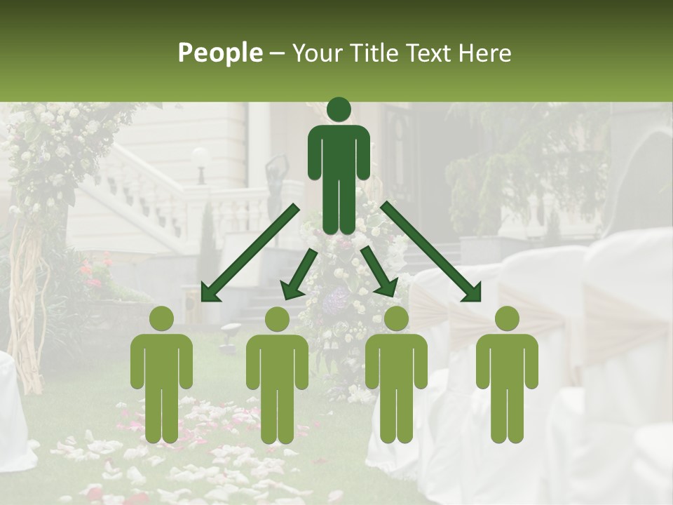 A Wedding Ceremony With White And Pink Flowers PowerPoint Template