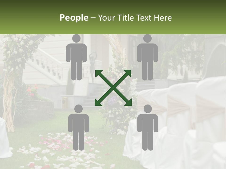 A Wedding Ceremony With White And Pink Flowers PowerPoint Template