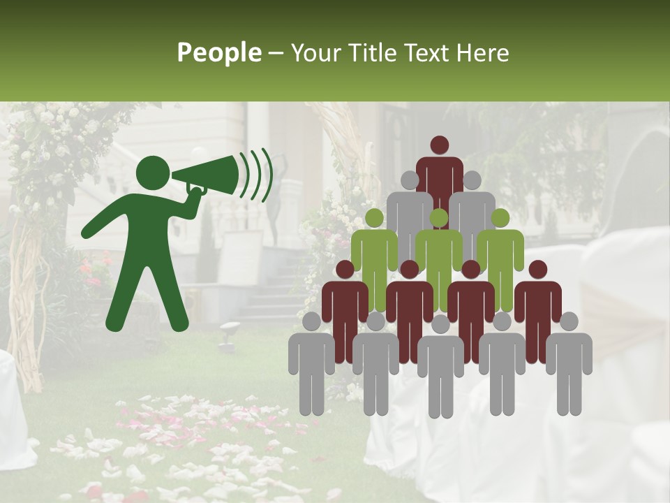 A Wedding Ceremony With White And Pink Flowers PowerPoint Template