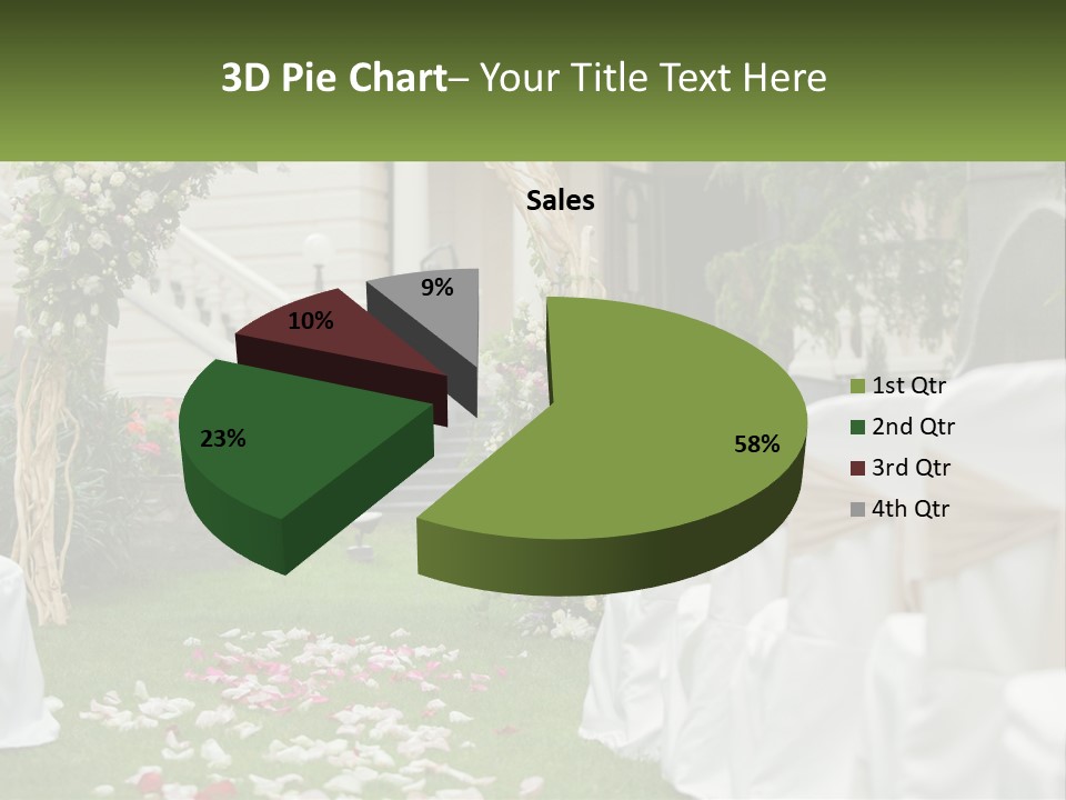 A Wedding Ceremony With White And Pink Flowers PowerPoint Template