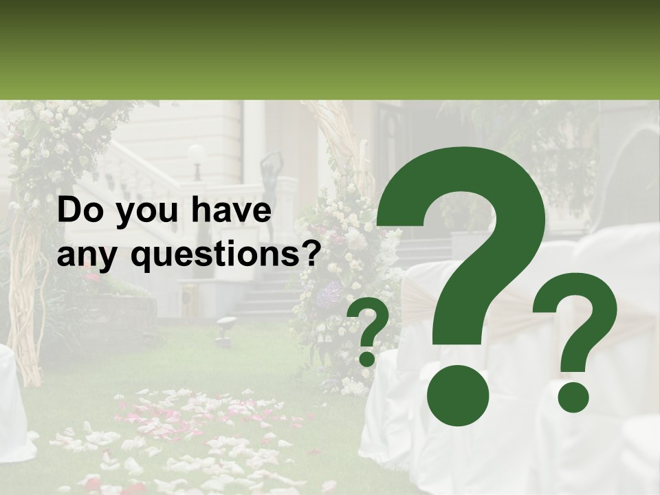 A Wedding Ceremony With White And Pink Flowers PowerPoint Template