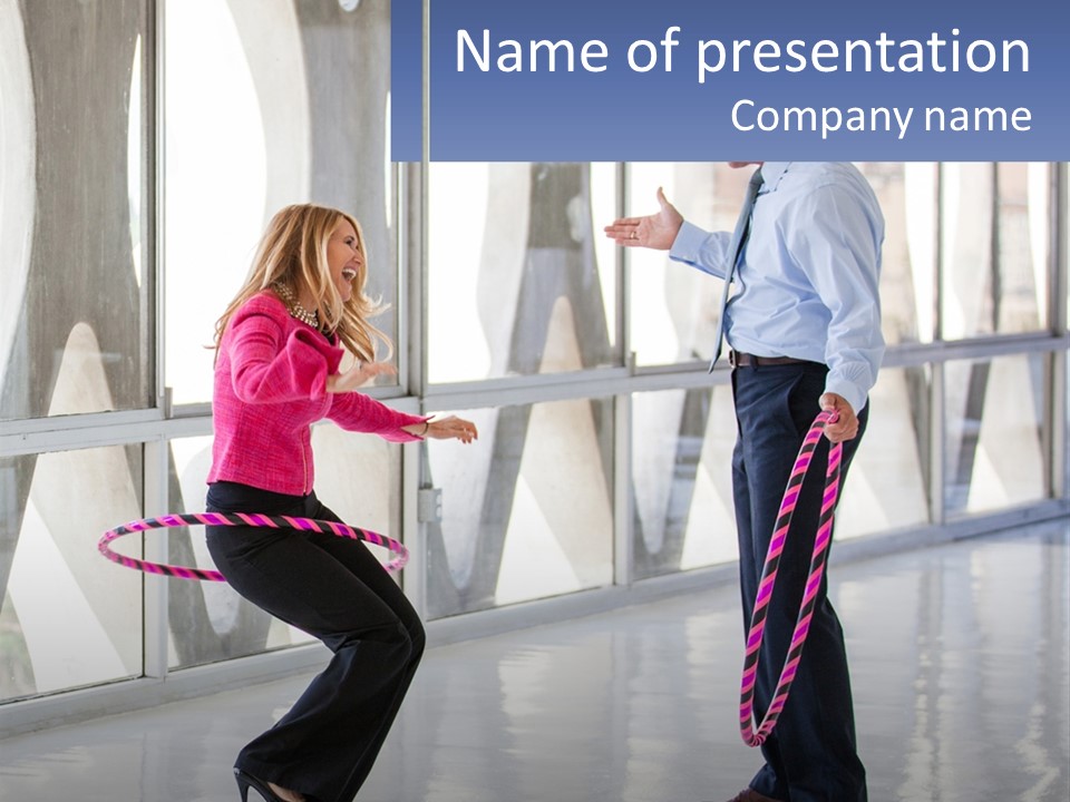 A Man And A Woman Playing With A Rope PowerPoint Template
