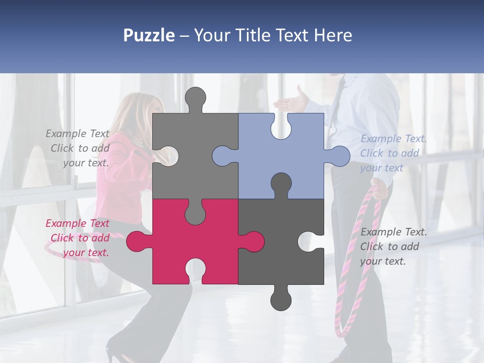 A Man And A Woman Playing With A Rope PowerPoint Template