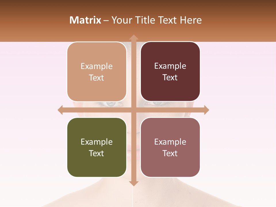 A Woman's Face Is Shown With A Brown Banner PowerPoint Template