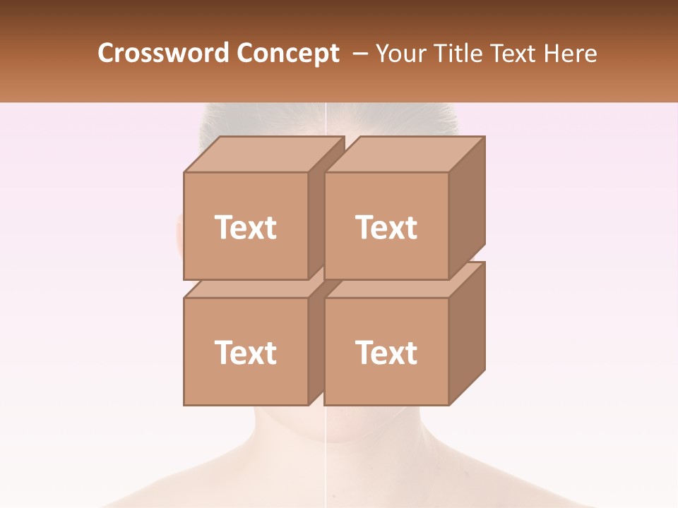 A Woman's Face Is Shown With A Brown Banner PowerPoint Template