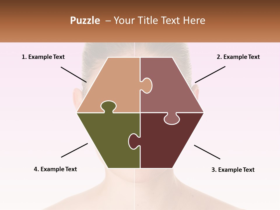 A Woman's Face Is Shown With A Brown Banner PowerPoint Template