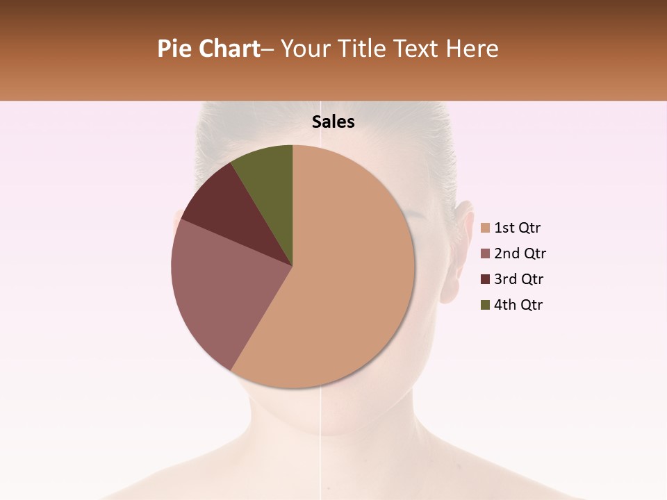 A Woman's Face Is Shown With A Brown Banner PowerPoint Template