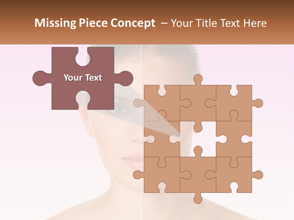 A Woman's Face Is Shown With A Brown Banner PowerPoint Template