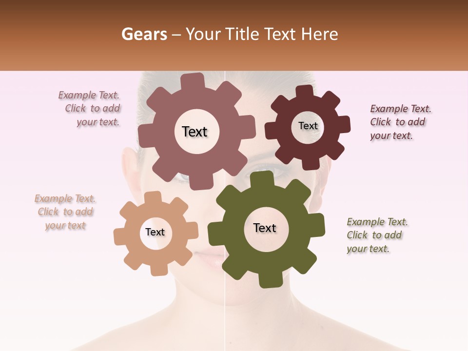 A Woman's Face Is Shown With A Brown Banner PowerPoint Template