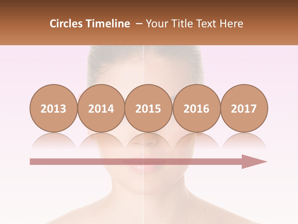 A Woman's Face Is Shown With A Brown Banner PowerPoint Template