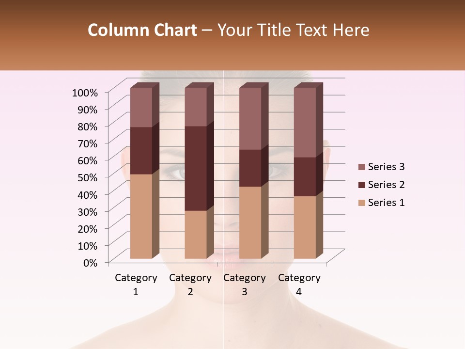 A Woman's Face Is Shown With A Brown Banner PowerPoint Template
