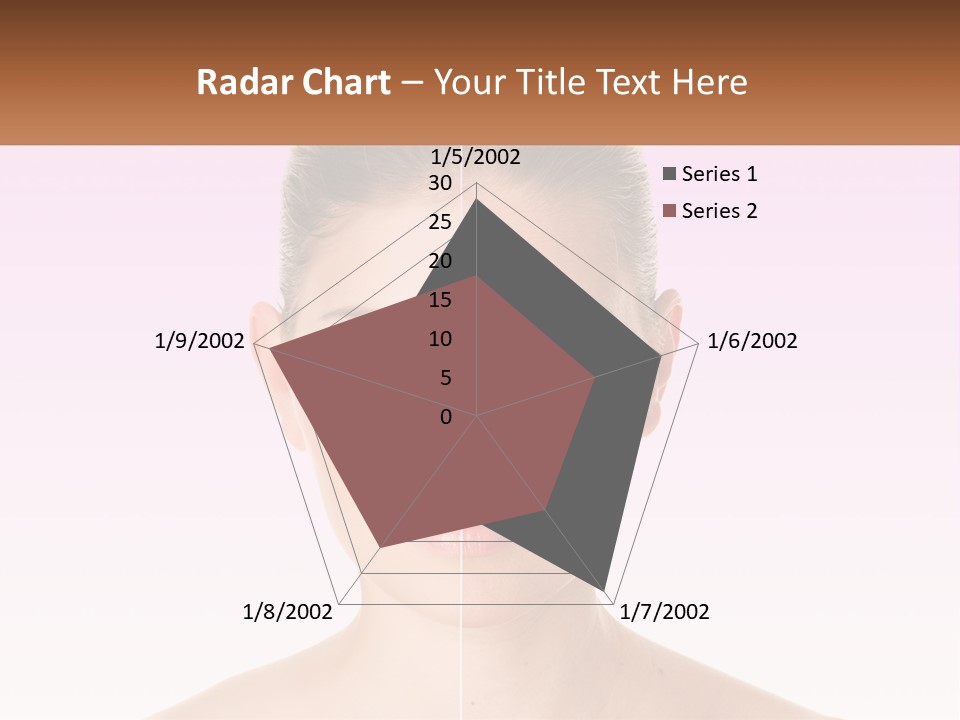 A Woman's Face Is Shown With A Brown Banner PowerPoint Template