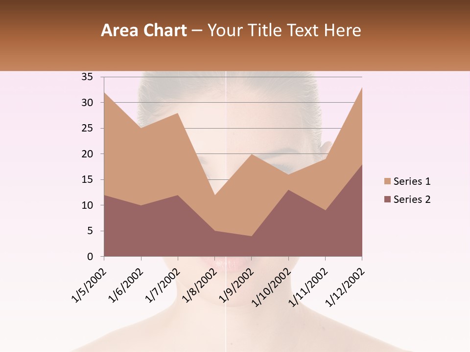 A Woman's Face Is Shown With A Brown Banner PowerPoint Template
