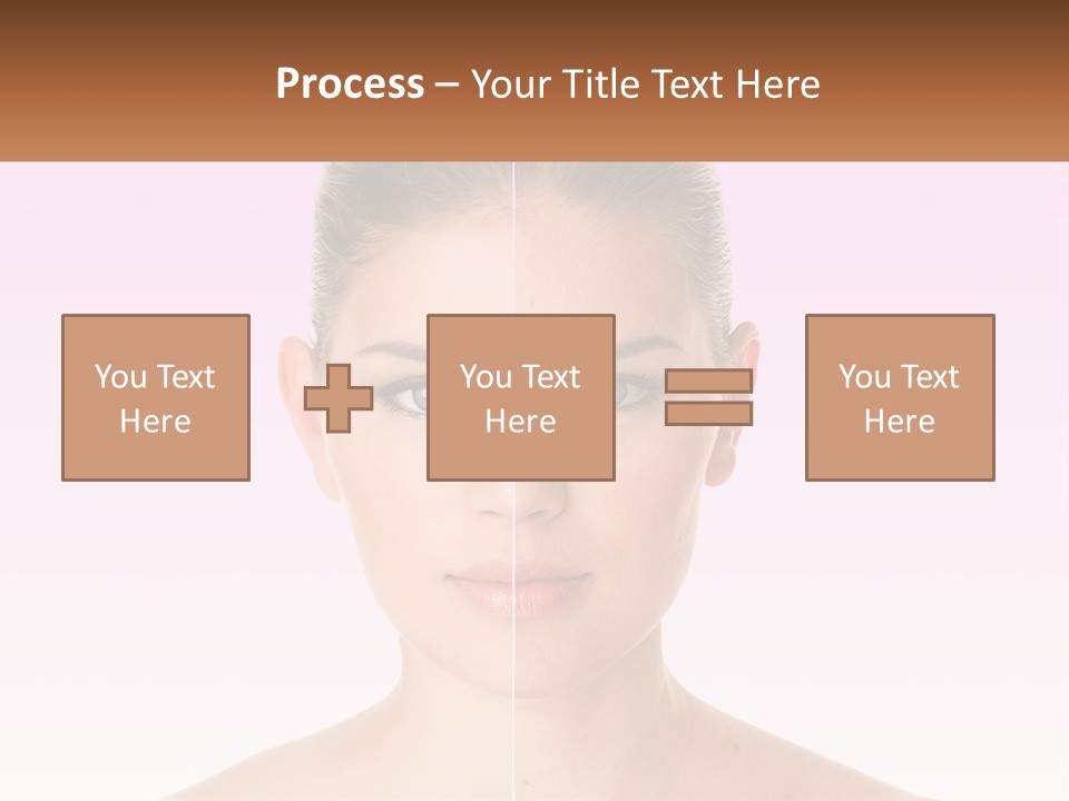 A Woman's Face Is Shown With A Brown Banner PowerPoint Template