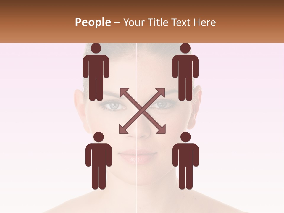 A Woman's Face Is Shown With A Brown Banner PowerPoint Template
