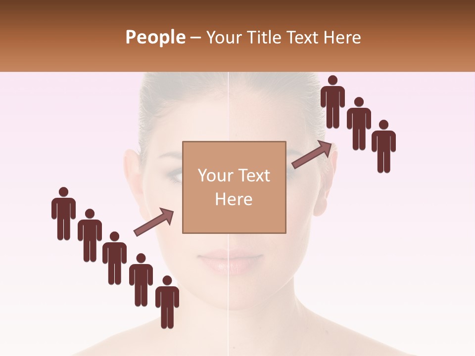 A Woman's Face Is Shown With A Brown Banner PowerPoint Template