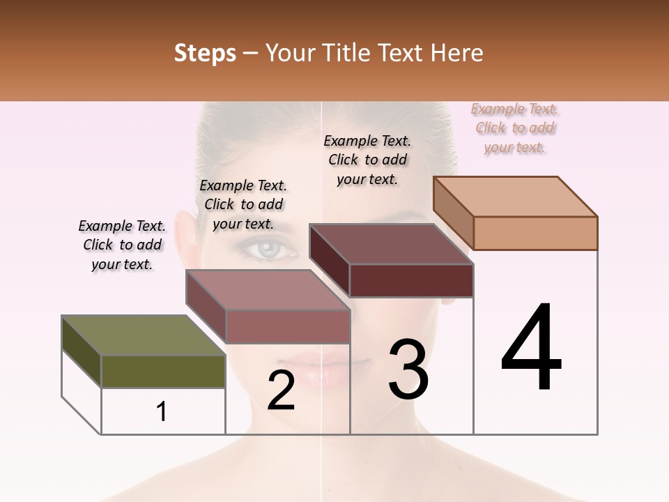 A Woman's Face Is Shown With A Brown Banner PowerPoint Template