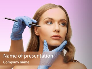 A Woman Getting Her Makeup Done By A Professional Makeup Artist PowerPoint Template
