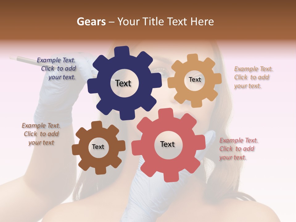 A Woman Getting Her Makeup Done By A Professional Makeup Artist PowerPoint Template