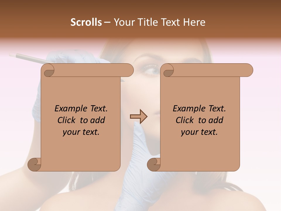 A Woman Getting Her Makeup Done By A Professional Makeup Artist PowerPoint Template