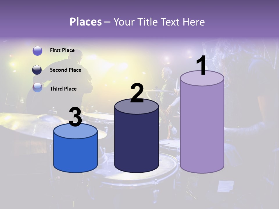 A Group Of People Playing Drums On A Stage PowerPoint Template