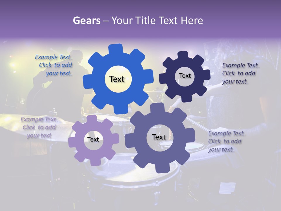 A Group Of People Playing Drums On A Stage PowerPoint Template