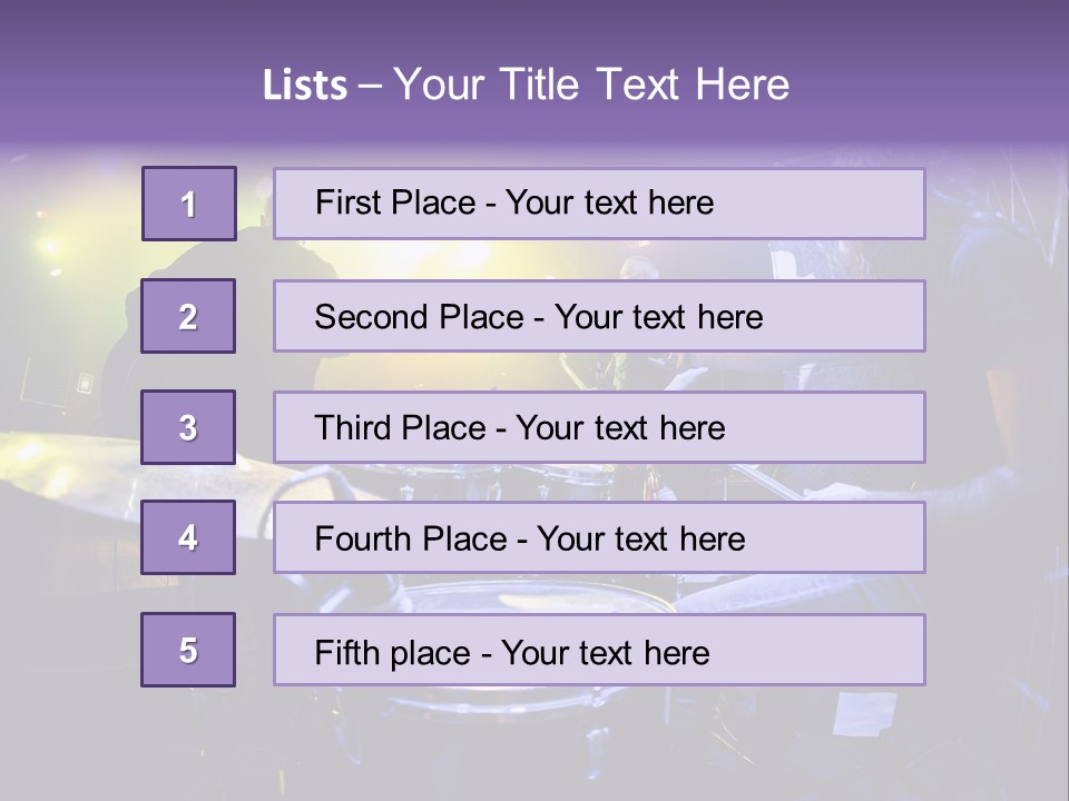 A Group Of People Playing Drums On A Stage PowerPoint Template
