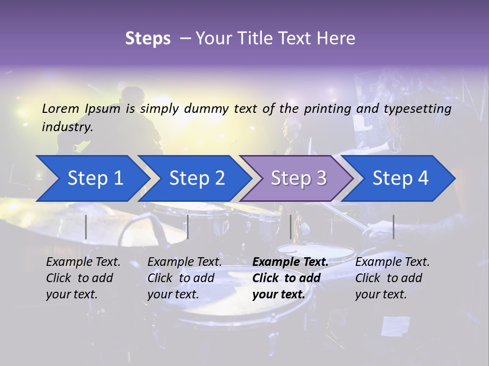 A Group Of People Playing Drums On A Stage PowerPoint Template
