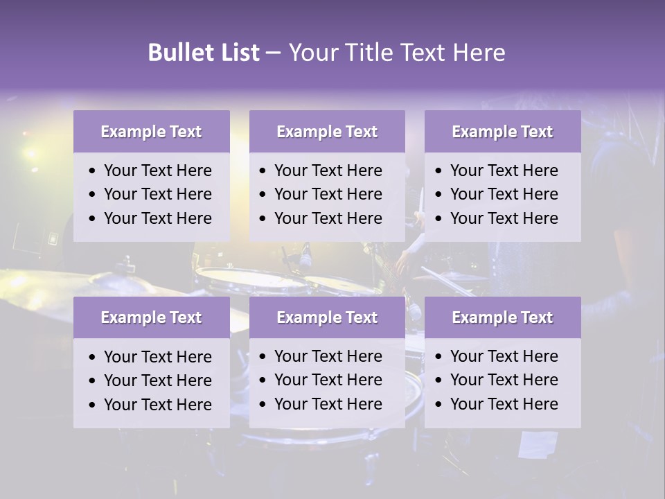 A Group Of People Playing Drums On A Stage PowerPoint Template