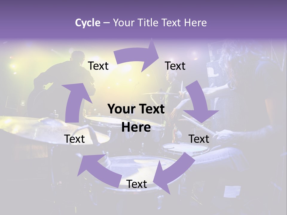 A Group Of People Playing Drums On A Stage PowerPoint Template