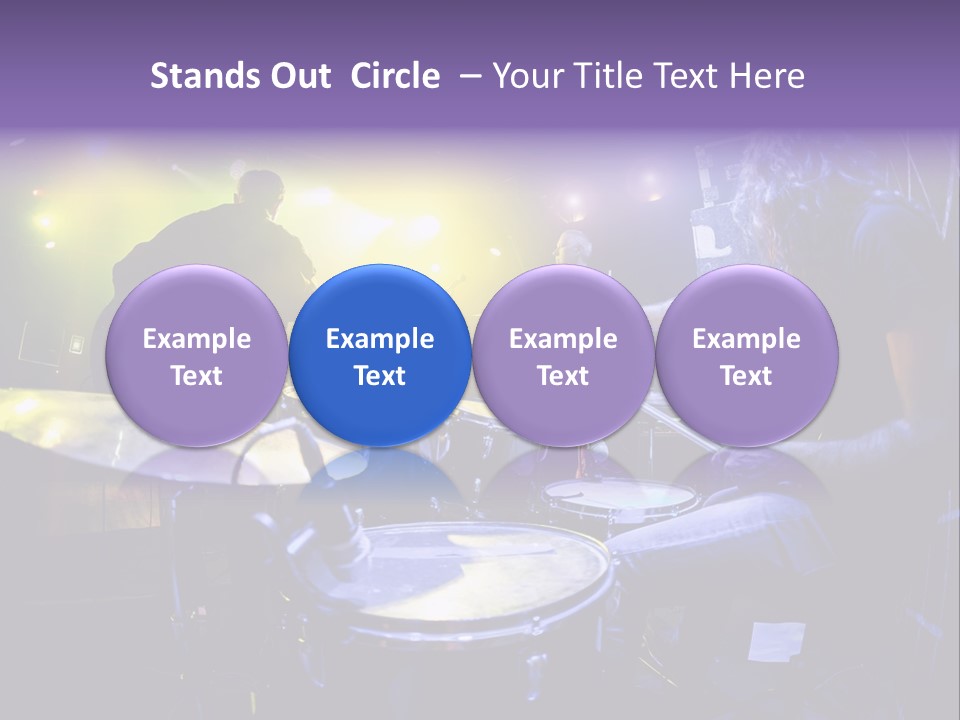 A Group Of People Playing Drums On A Stage PowerPoint Template