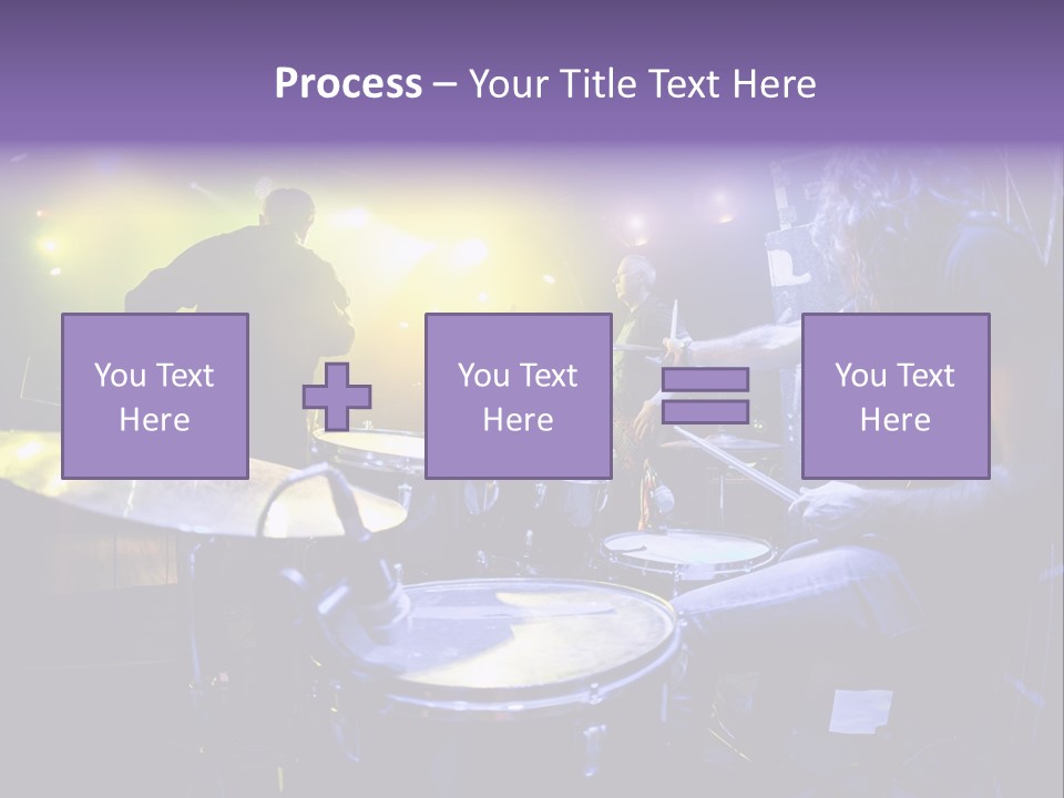 A Group Of People Playing Drums On A Stage PowerPoint Template