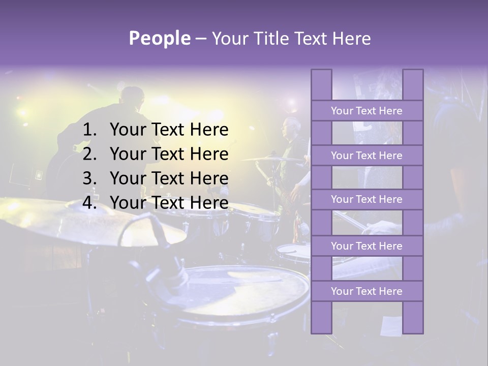 A Group Of People Playing Drums On A Stage PowerPoint Template