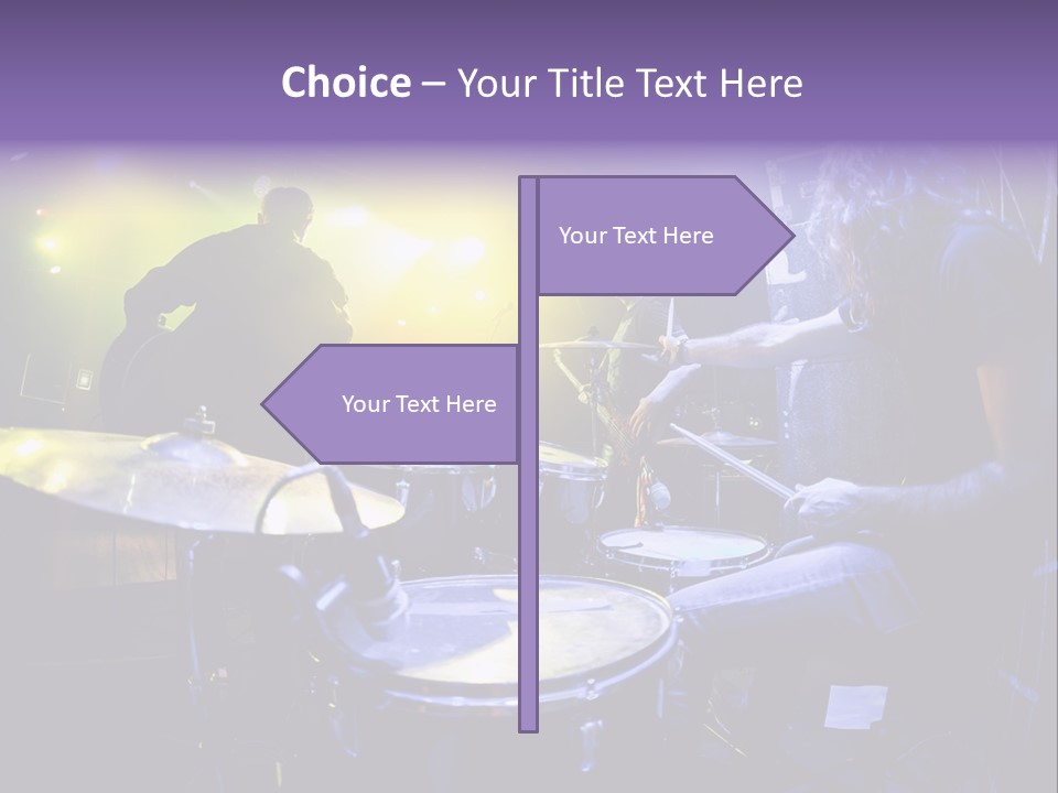 A Group Of People Playing Drums On A Stage PowerPoint Template