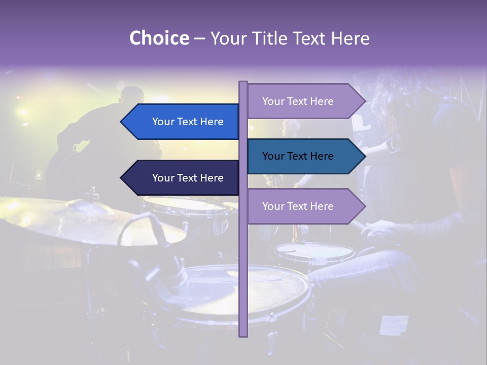 A Group Of People Playing Drums On A Stage PowerPoint Template