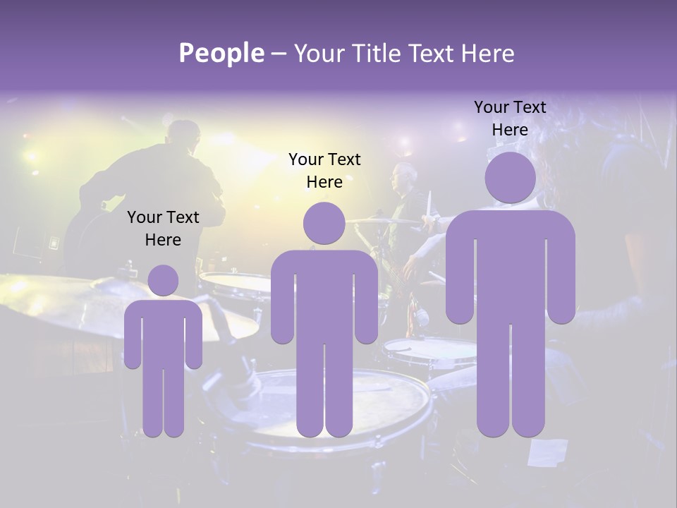 A Group Of People Playing Drums On A Stage PowerPoint Template