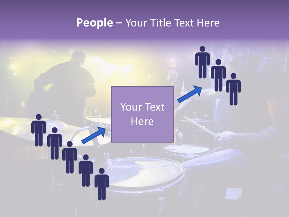 A Group Of People Playing Drums On A Stage PowerPoint Template