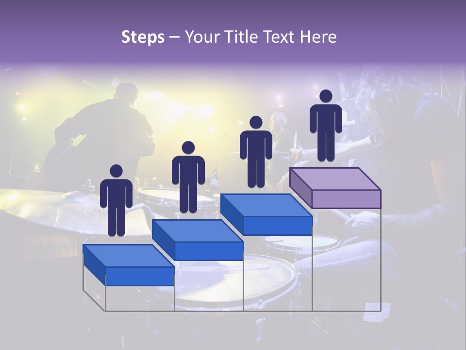 A Group Of People Playing Drums On A Stage PowerPoint Template