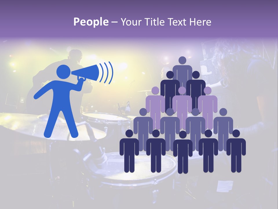 A Group Of People Playing Drums On A Stage PowerPoint Template