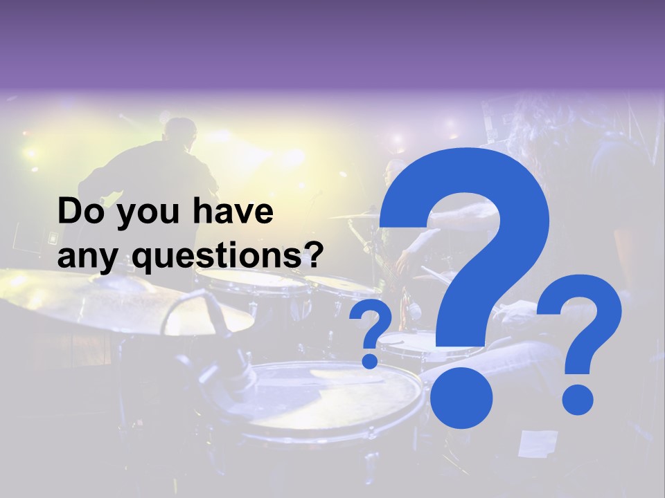 A Group Of People Playing Drums On A Stage PowerPoint Template